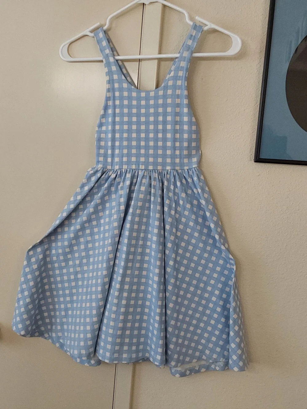 Light Blue Gingham Pinafore Dress for Girls — Casual Everyday Twirl Dress